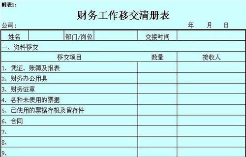 外围买球app官网入口
：财务交接单填写